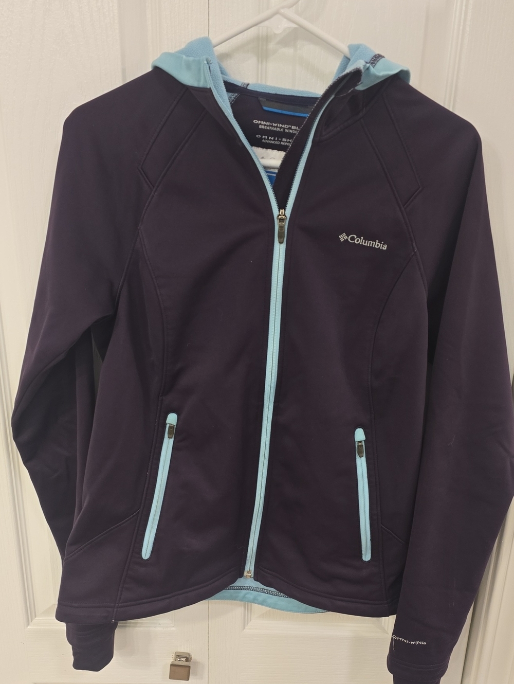 Columbia Plum Utility Jacket with Light Blue Trim